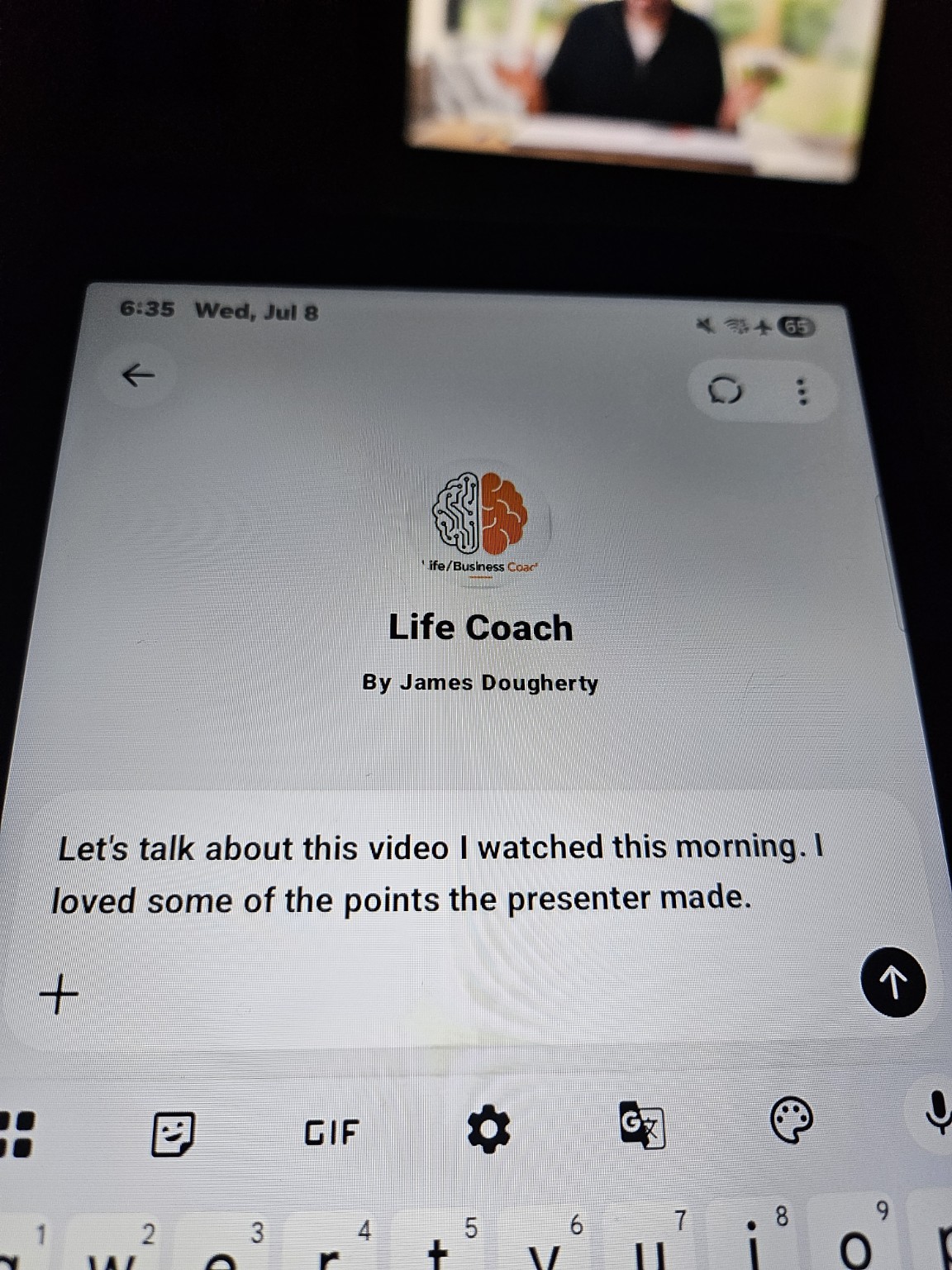 Life Coach app on mobile