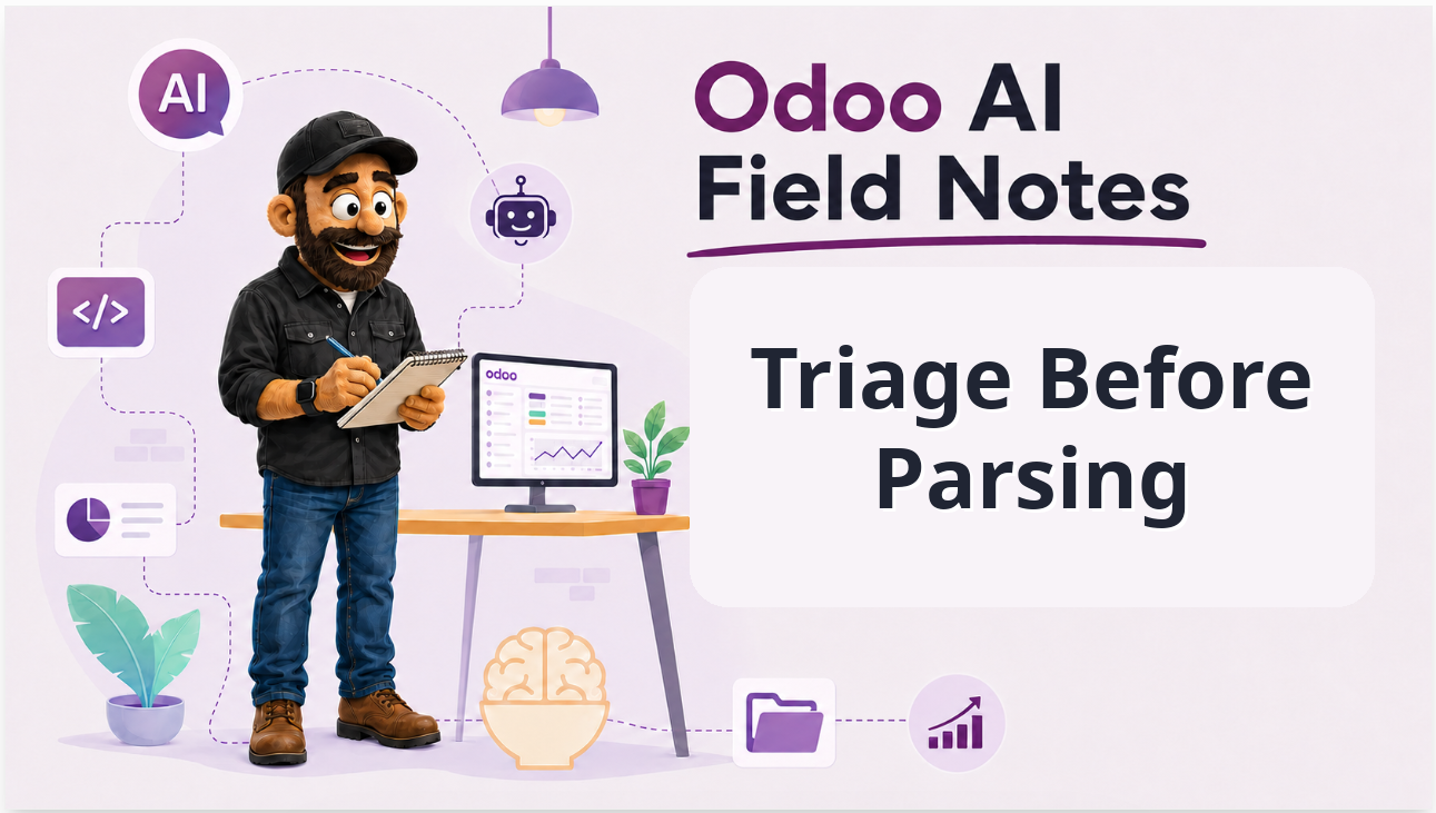 Odoo AI Field Notes: Use AI to Triage Odoo Documents Before Asking It to Understand Them title image