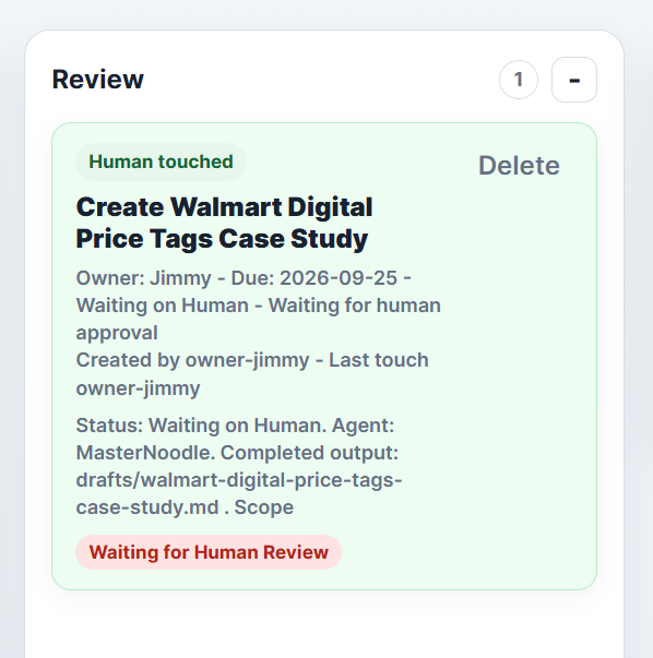 Human review state for the case study workflow.
