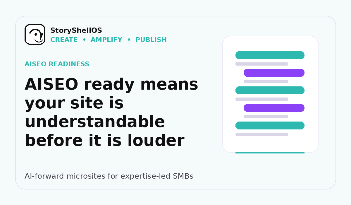 AISEO ready means your site is understandable before it is louder title image