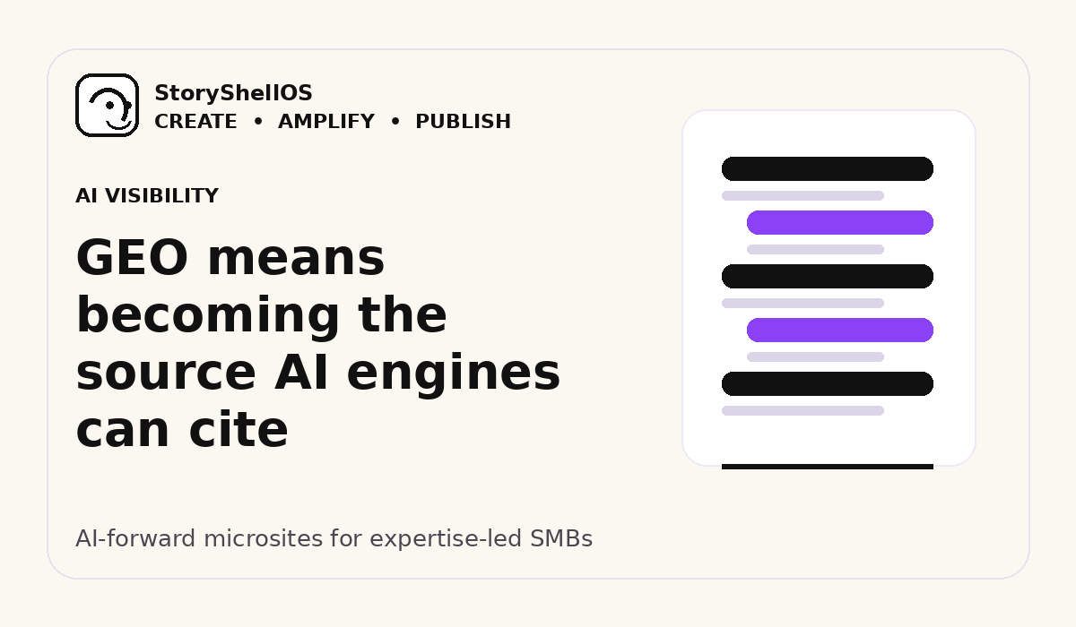 GEO means becoming the source AI engines can cite