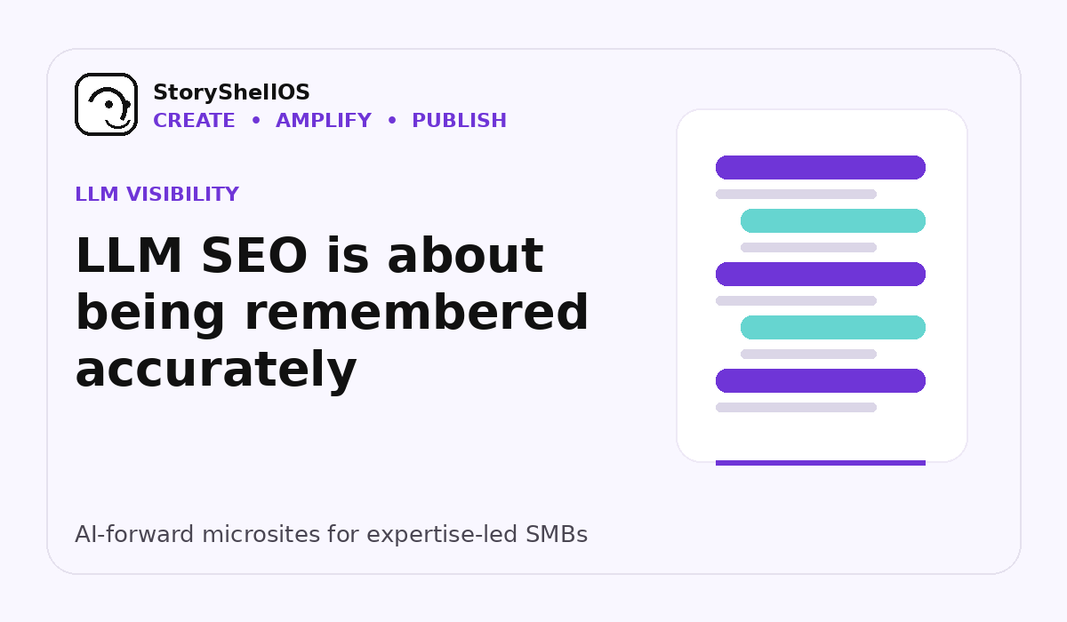 LLM SEO is about being remembered accurately title image