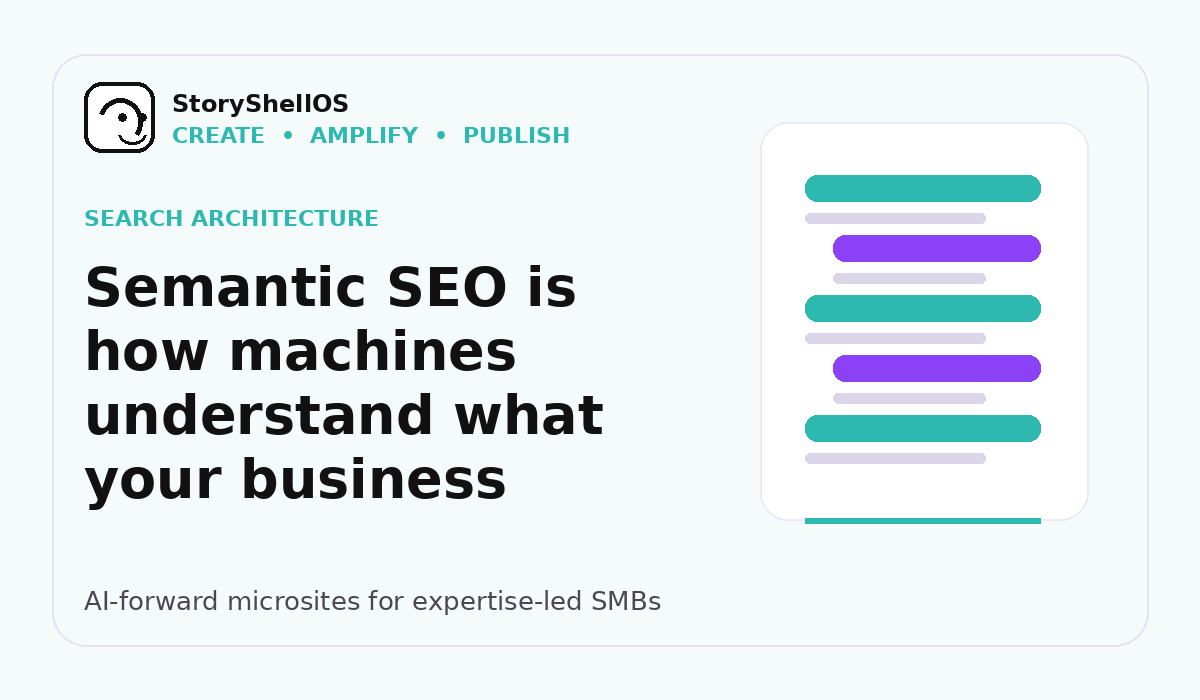 Semantic SEO is how machines understand what your business actually means title image