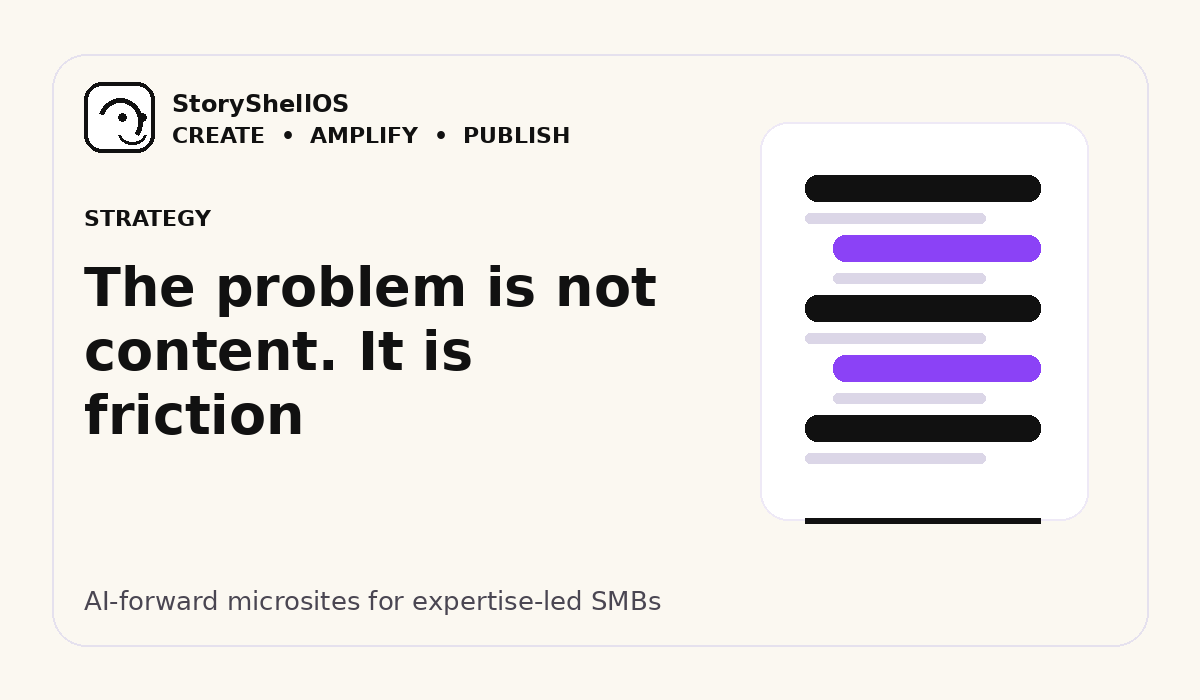 The problem is not content. It is friction title image