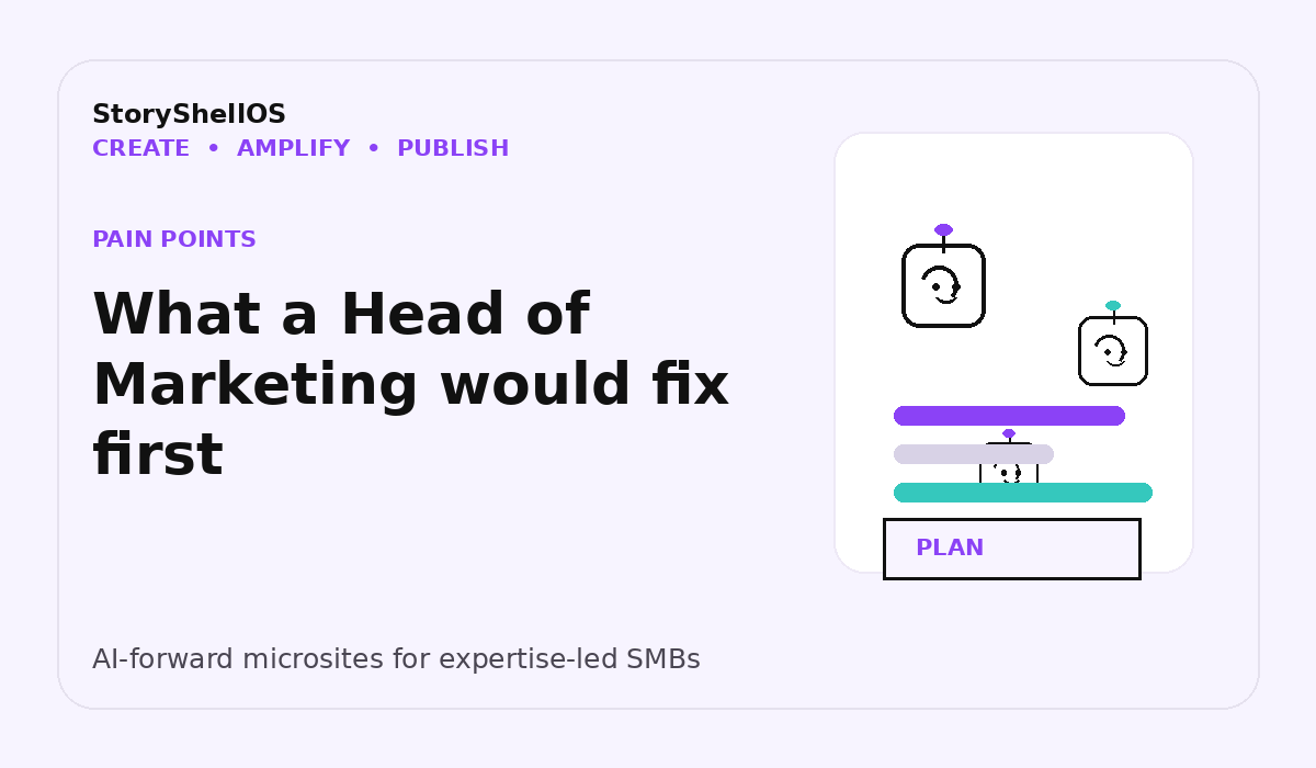 What a Head of Marketing would fix first